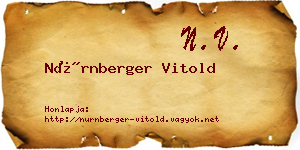 Nürnberger Vitold névjegykártya